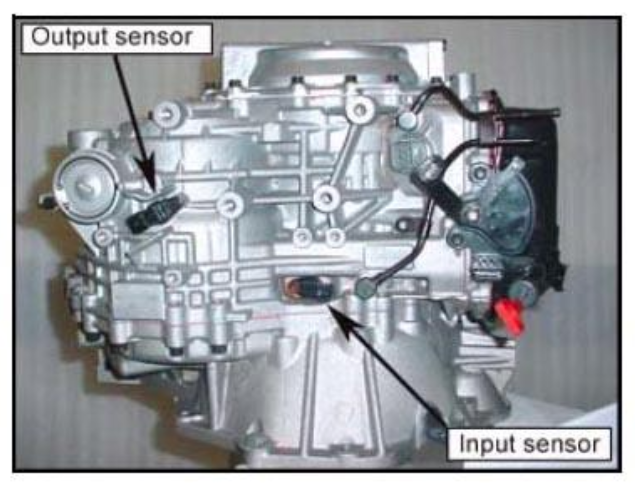 расположение входного (input) и выходного (output) датчиков скорости автомобиля Hyundai 